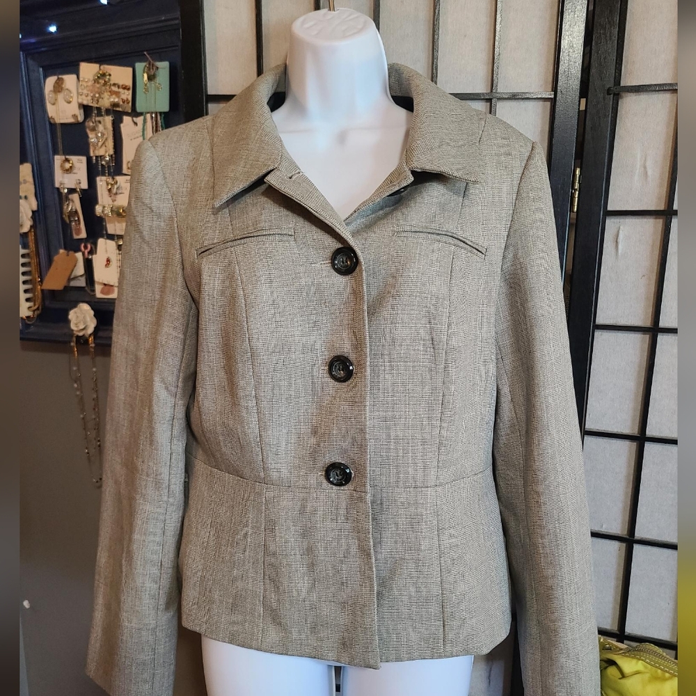 BLACKER Vintage Micro Plaid Blazer L
